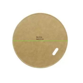 PacknWood Kraft Paper Coffee Lid For 8Oz - Diam.3.15'' - 1000 pcs