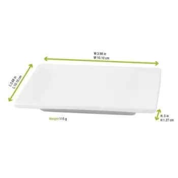 PacknWood Mini White Square Dish - 3.75 x 3.75 x 0.4'' - 24 pcs