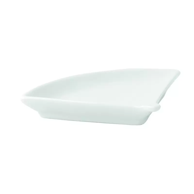 PacknWood Mini White Fan Shaped Dish - 3.9 x 3.1 x 0.6'' - 24 pcs