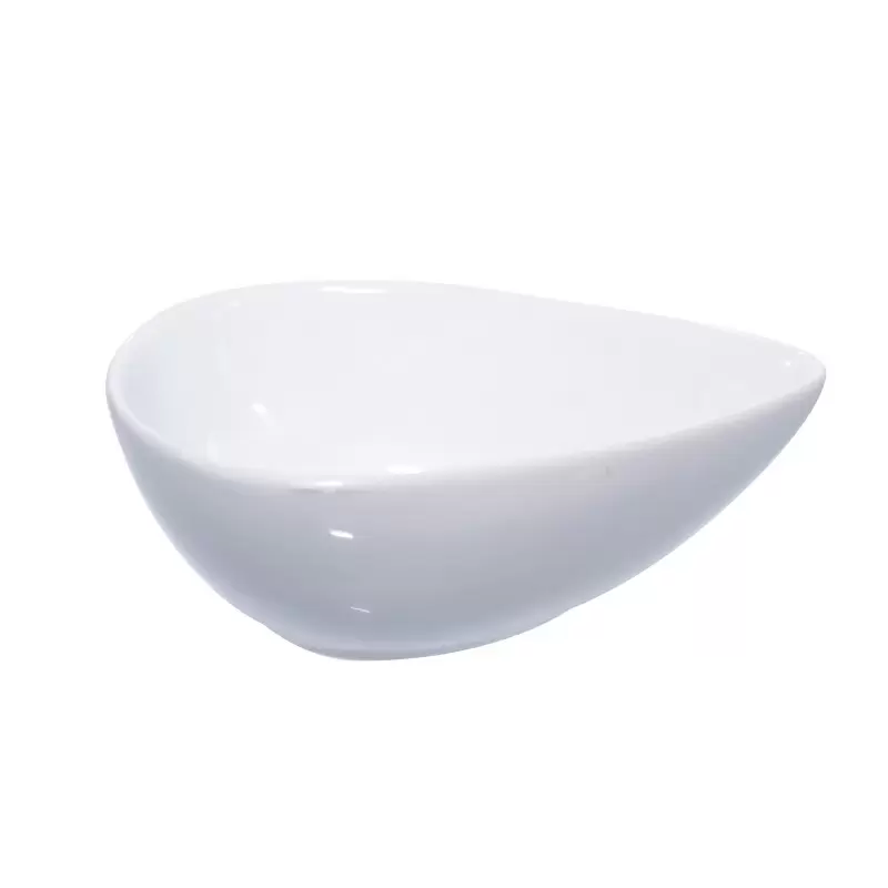 PacknWood Mini White Porcelain Oval Dish - 2oz 3.9 x 2.3 x 0.8'' - 24 pcs