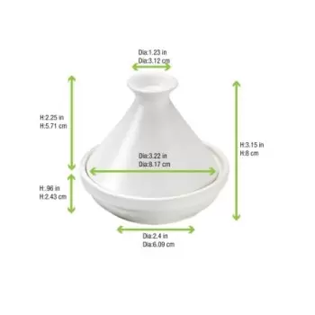 PacknWood White Mini Tajine - H:3.1'' - 24 pcs