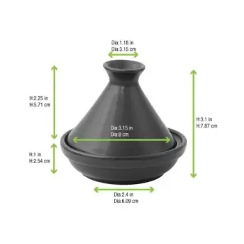 PacknWood Black Mini Tajine - H:3.1'' - 24 pcs