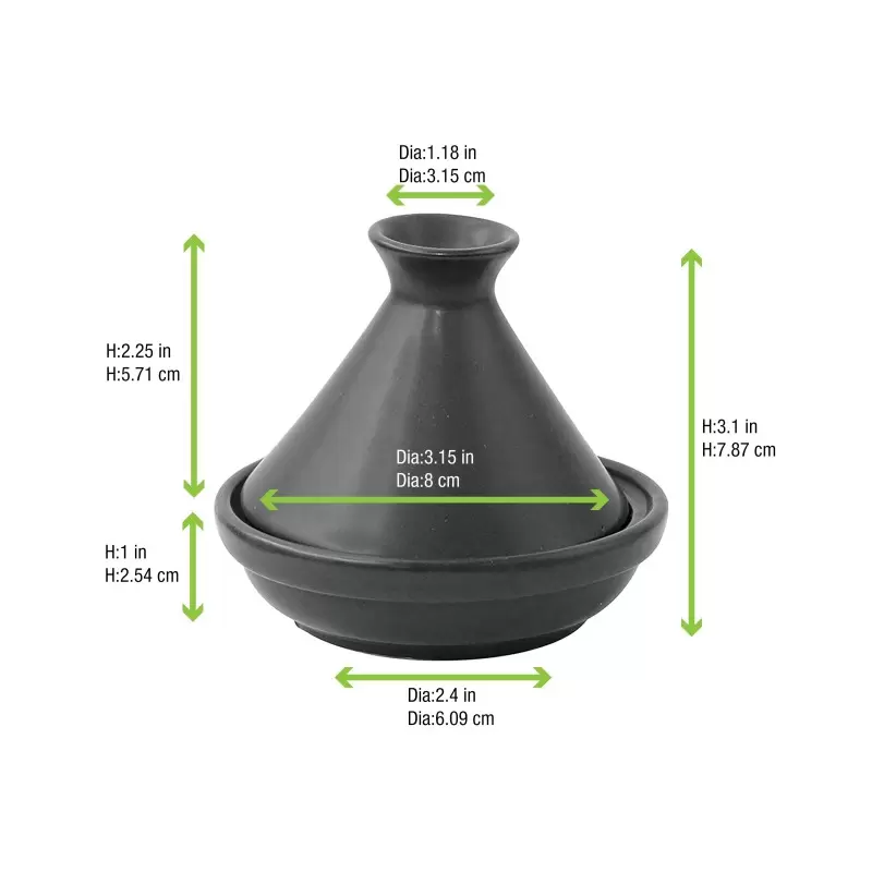 PacknWood Black Mini Tajine - H:3.1'' - 24 pcs