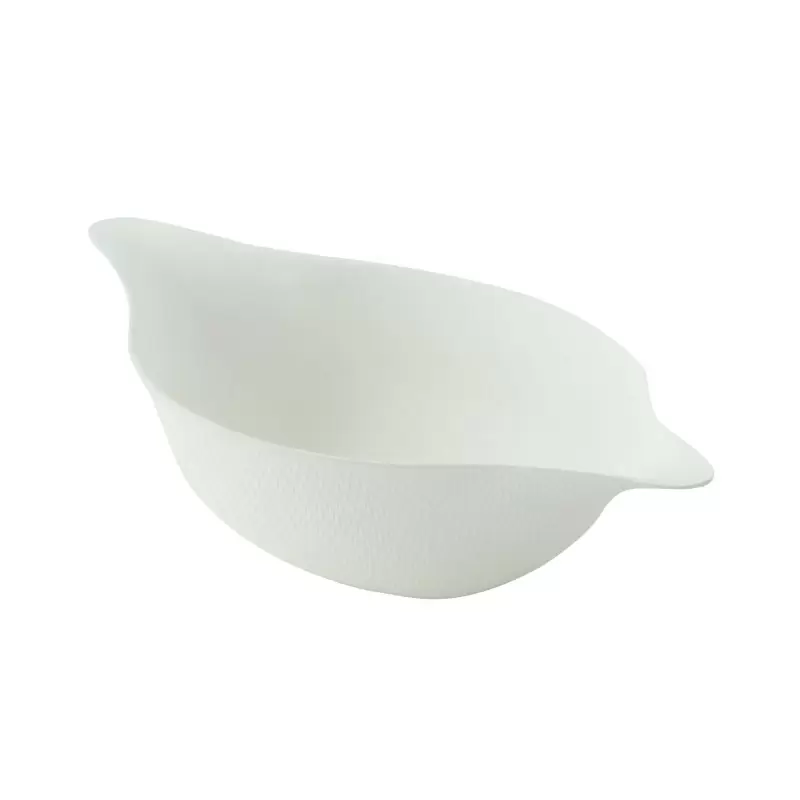 PacknWood Diamond Shaped White Sugarcane Sauce Dish - 1.5oz 4.3 x 2 x 1'' - 300 pcs