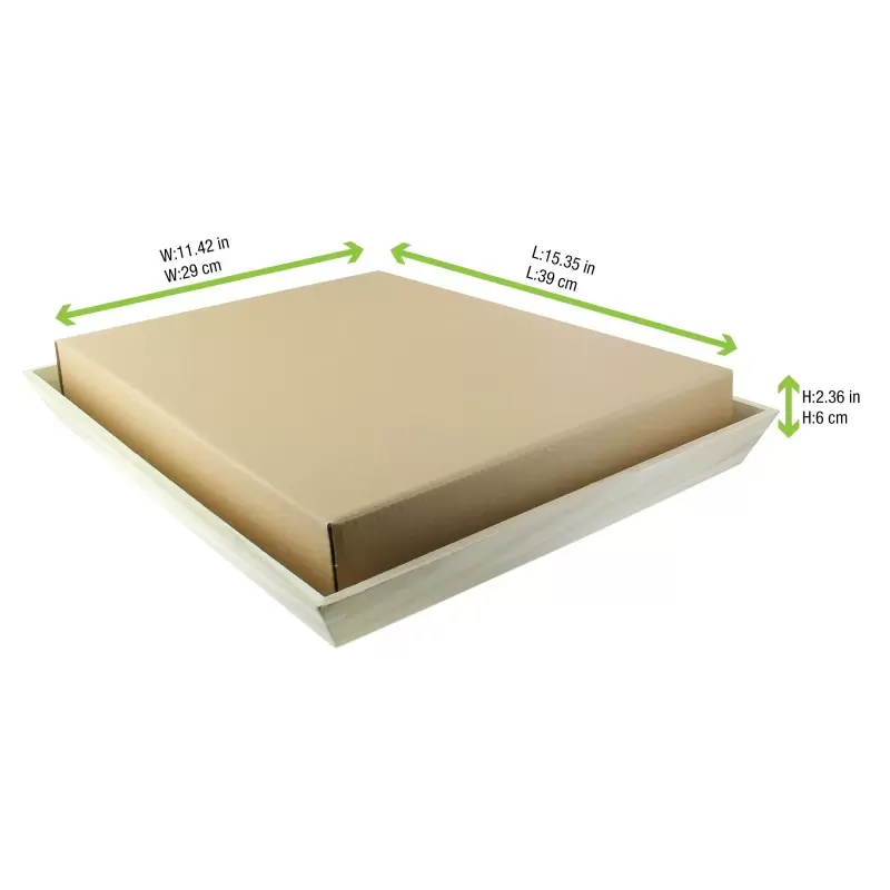 PacknWood Kraft Cardboard Lid For 210Woodtray39 - L:15.05 x W:11.9 x H:2.3'' - 50 pcs