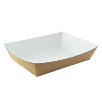 PacknWood Brown Paper Salad Box (Lid Optional) - 28oz 9'' x 6.5'' x 1.5'' - 200 pcs