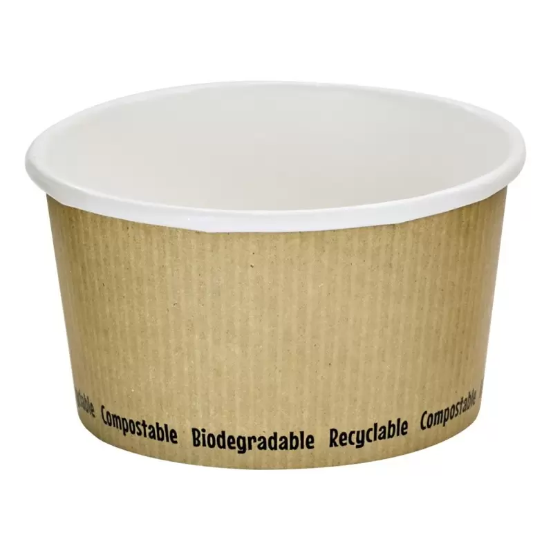 PacknWood Compostable Soup Cup - 12oz Diam.4.5H:2.5'' - 500 pcs