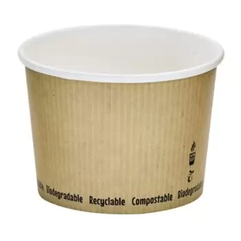 PacknWood Compostable Soup Cup - 16oz Diam.4.5'' H:3.1'' - 500 pcs