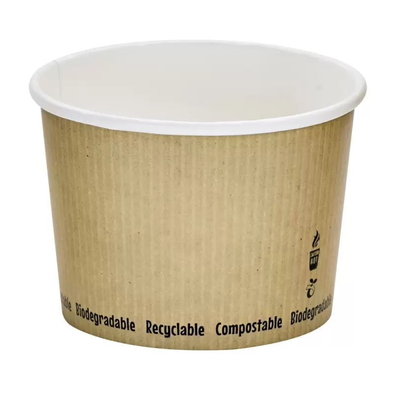 PacknWood Compostable Soup Cup - 16oz Diam.4.5'' H:3.1'' - 500 pcs