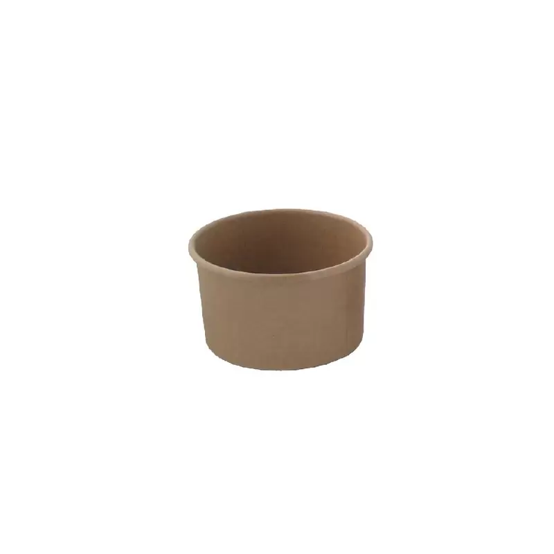 PacknWood Brown Kraft Hot & Cold Paper Cup - 3.3oz Diam.2.8'' H:1.6'' - 1000 pcs