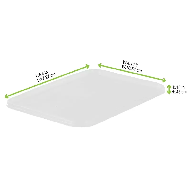 PacknWood Clear Pp Lid For 210Apurec500 & 210Apurec750 - 6.81 x 4.72'' - 250 pcs