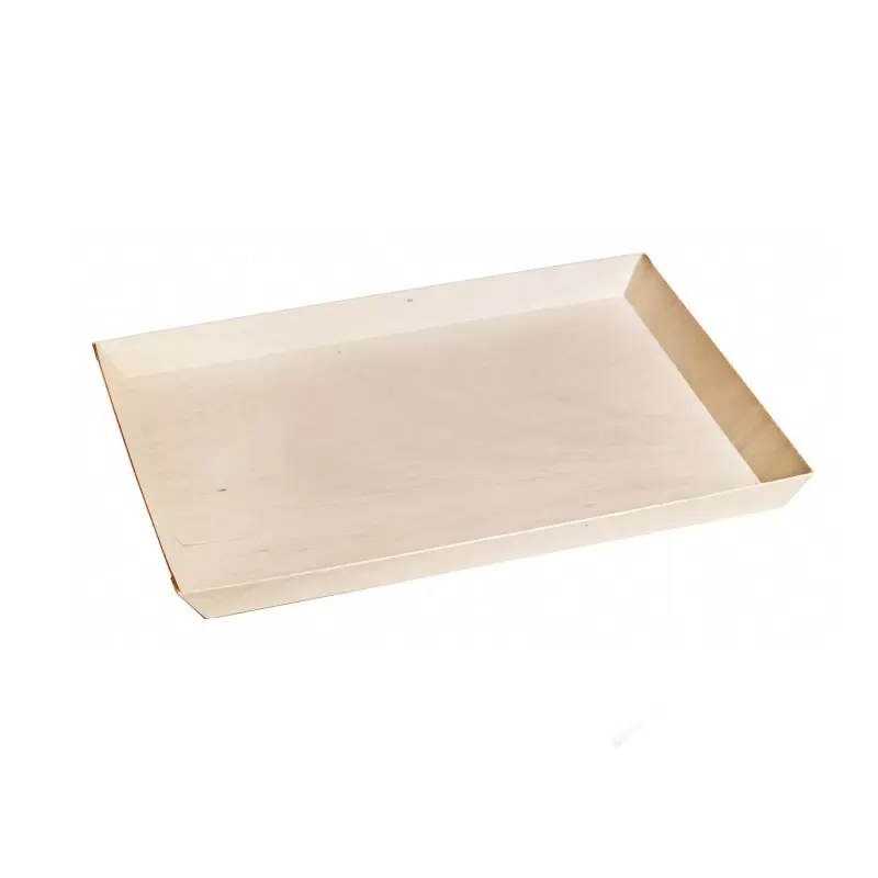 PacknWood Rectangular "Samurai" Wooden Serving Tray - 10.7 x 14.9 x 1.1'' - 100 pcs