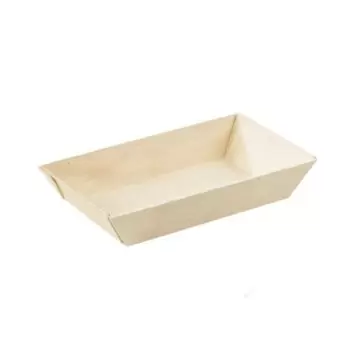 PacknWood Rectangular "Samurai" Wooden Dish - 10oz 6 x 3.3 x 1.1'' - 100 pcs