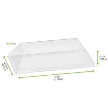 PacknWood Clear Pet Lid For 210Sambq65 - 5.11 x 2.55 x 0.78'' - 100 pcs