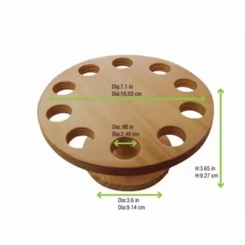 PacknWood 10 Holes Bamboo Cone And Temaki Display - 4oz 4.3 x 0.7'' - 2 pcs