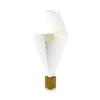 PacknWood Closeable White Snack Cone - Top:3.5 x 3.5'' H:7.5'' - 400 pcs