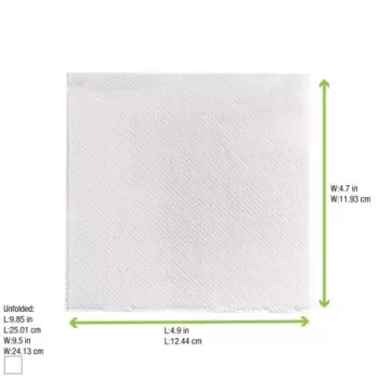 PacknWood Point To Point White Tissue Napkin - 8x8'' 2 Ply, 1-4 Fold - 4000 pcs