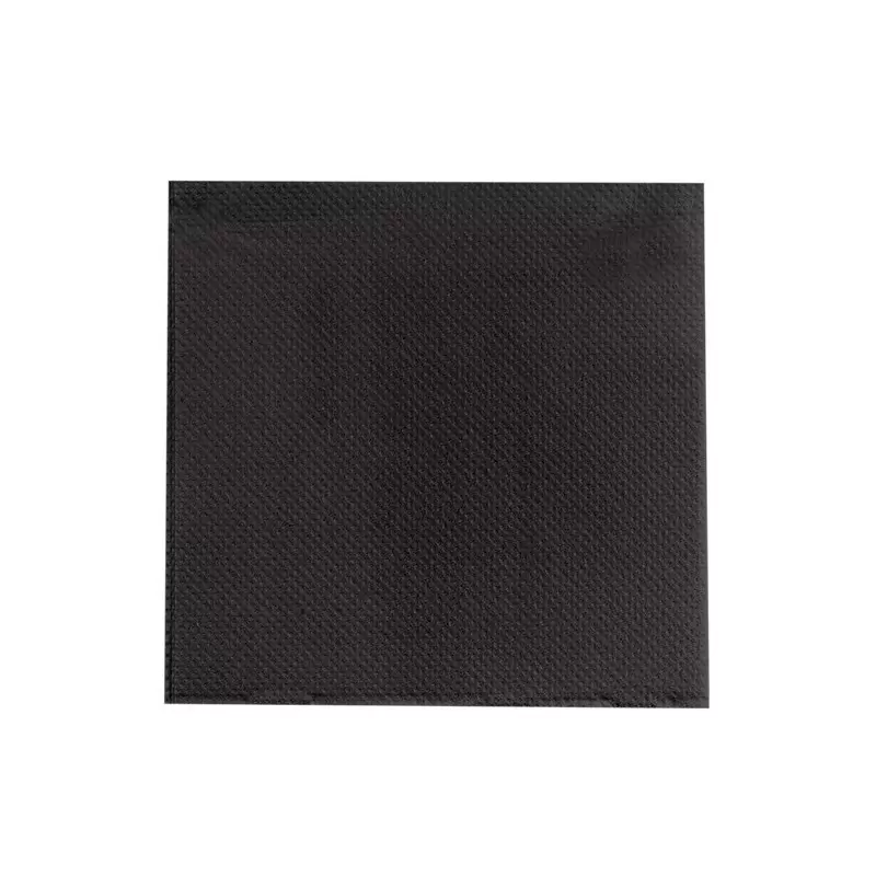 PacknWood Point To Point Black Tissue Napkin - 15x15'' 2 Ply, 1-4 Fold - 1800 pcs