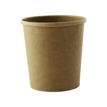 PacknWood Brown Kraft Soup Cup (Lid Optional) - 16oz Diam.3.8'' H:4'' - 500 pcs