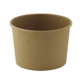 PacknWood Brown Kraft Soup Cup (Lid Optional) - 8oz Diam.3.6'' H:2.3'' - 500 pcs