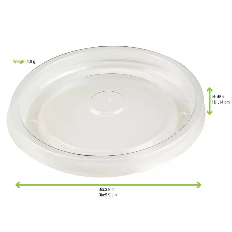 PacknWood Clear Lid For 210Soup16 & 210Soup24 & 210Soupk17K - Diam.3.78'' - 500 pcs