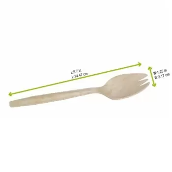 PacknWood Wooden Spork - 5.7'' - 2000 pcs