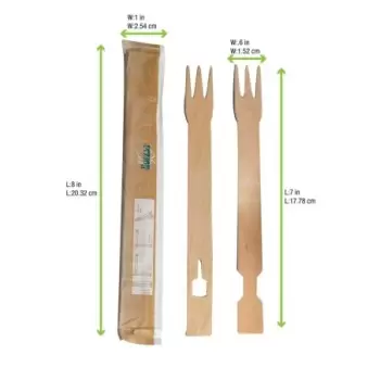 PacknWood Beg''ners Wooden Fork Chopsticks Wrapped By Pair - 7'' - 1000 pcs