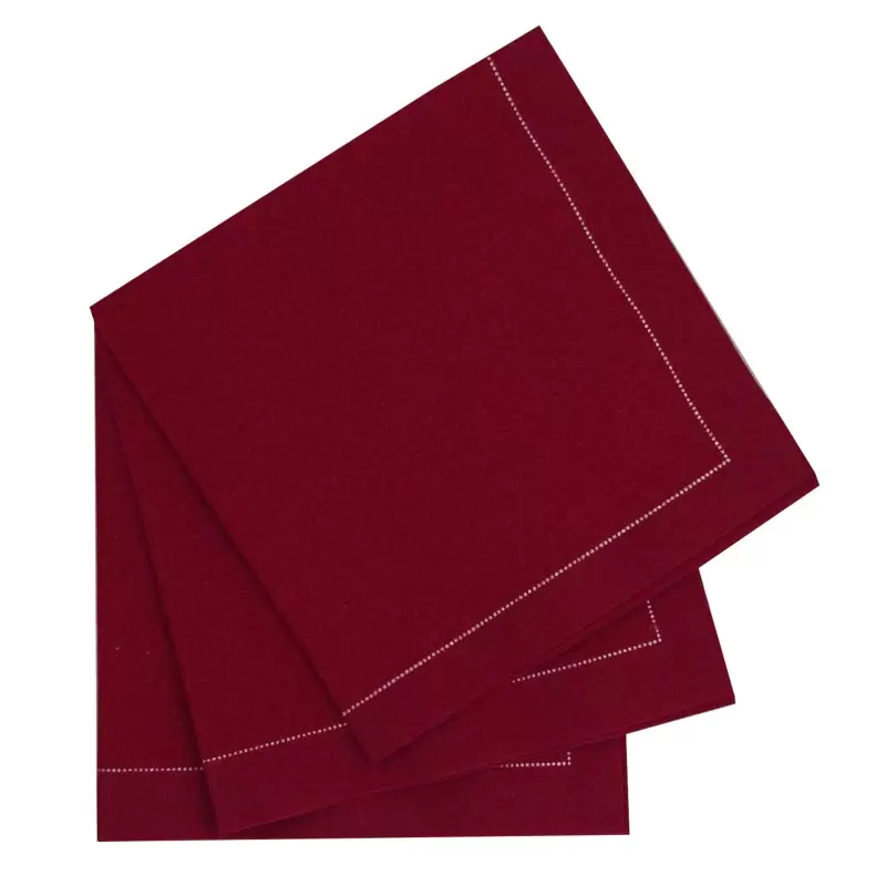 PacknWood Luxury Red V''e Cotton Cocktail Napkin - 7.9'' x 7.9'' - 200 pcs