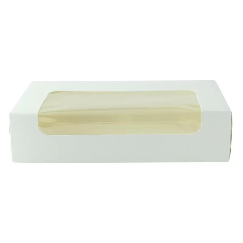 PacknWood White Laminated Window Box - 7.18 x 4.45'' - 200 pcs