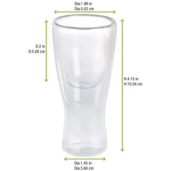 PacknWood Double Wall Tall Mini Glass - 2oz Diam.2'' H:4'' - 48 pcs