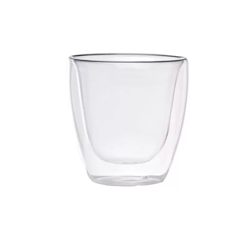 PacknWood Double Wall Short Mini Glass - 2.5oz Diam.2.5'' H:2.65'' - 48 pcs