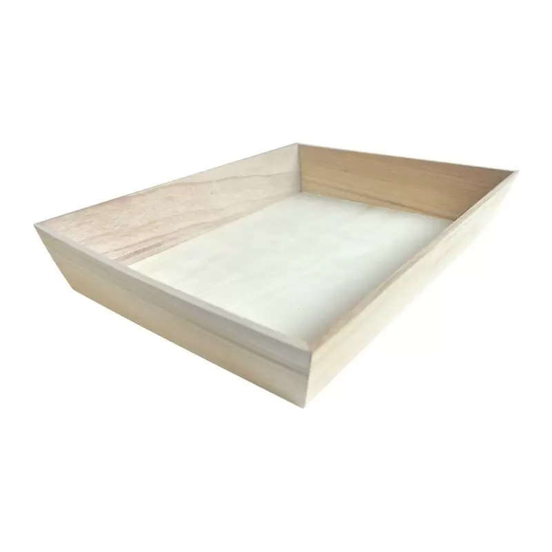 PacknWood Heavy Duty Wooden Tray - 17.9 x 14 x 3'' - 10 pcs