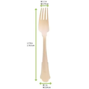 PacknWood Elegant Wooden Fork - 7.5'' - 500 pcs