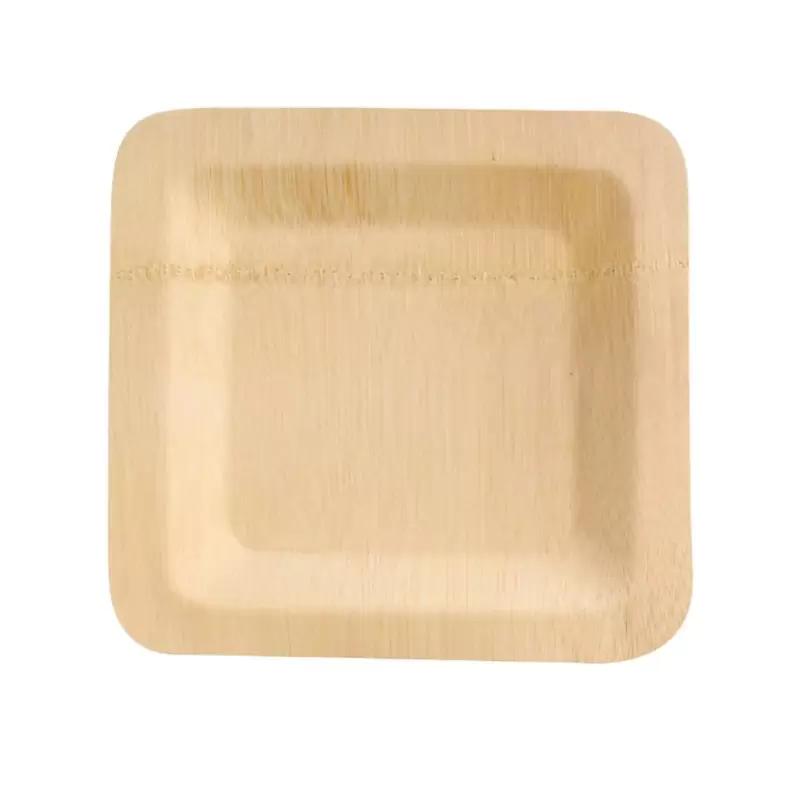 PacknWood Bamboo Veneer Square Plate - 10'' - 48 pcs