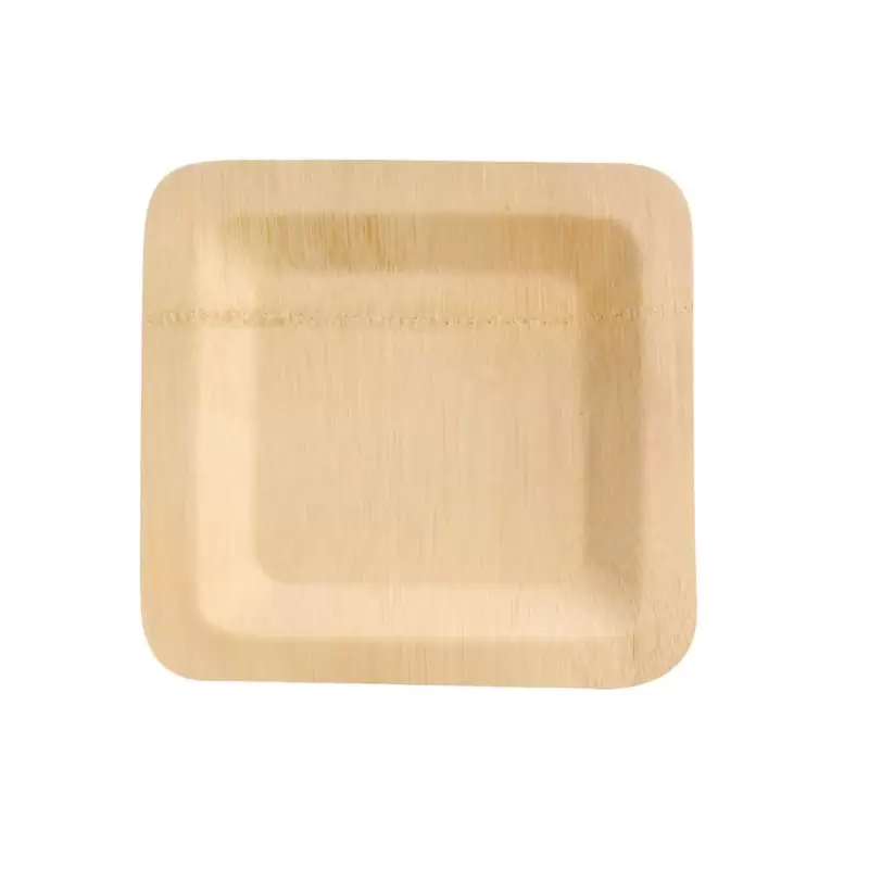 PacknWood Bamboo Veneer Square Plate - 7'' - 48 pcs