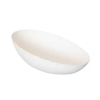 PacknWood Egg Shaped White Sugarcane Dish - 3.5 x 2'' - 288 pcs