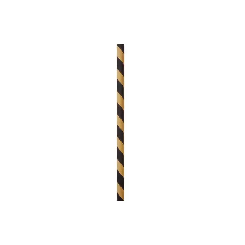 PacknWood Gold & Black Striped Paper Straws - 8.3'' - 600 pcs