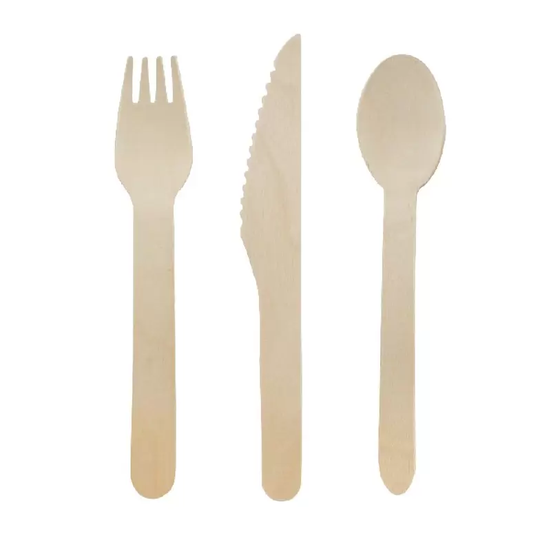 PacknWood Wooden Cutlery Kit (8Pcs Eack) 576Pcs (24X24Pcs) - Diam.6.49 x 0.82 x 0.31'' - 576 pcs