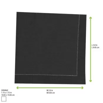 PacknWood Luxury Black Night Cotton Cocktail Napkin - 7.9'' x 7.9'' - 200 pcs