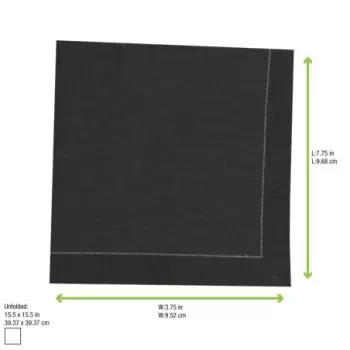 PacknWood Luxury Black Night Cotton Table Napkin - 15.8'' x 15.8'' - 100 pcs