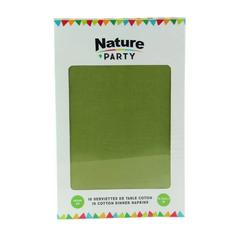 PacknWood Luxury Olive Green Cotton Table Napkin - 15.8'' x 15.8'' - 100 pcs