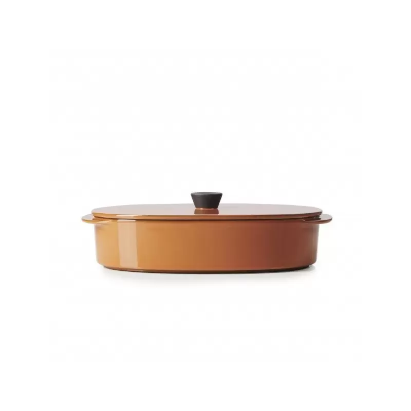 Revol Caractere Culinaire Collection Rect Dish With Lid 26x18. - Cinnamon - Set of 2 pcs