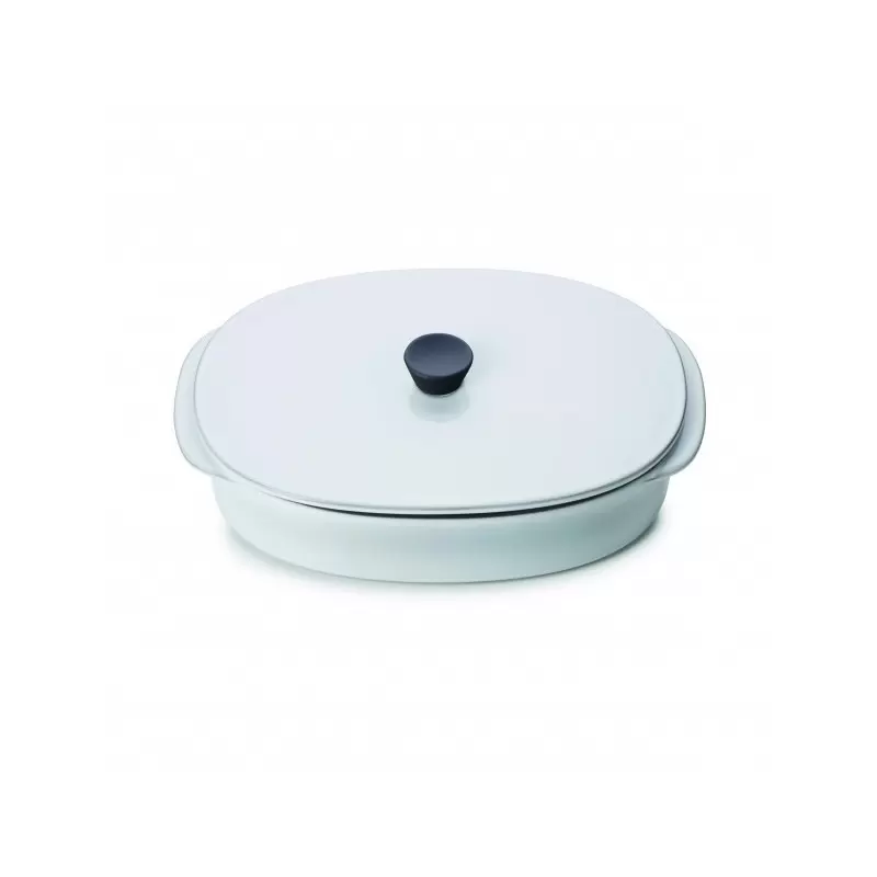 Revol Caractere Culinaire Collection Rect Dish With Lid 26x18. - White Cumulus - Set of 2 pcs