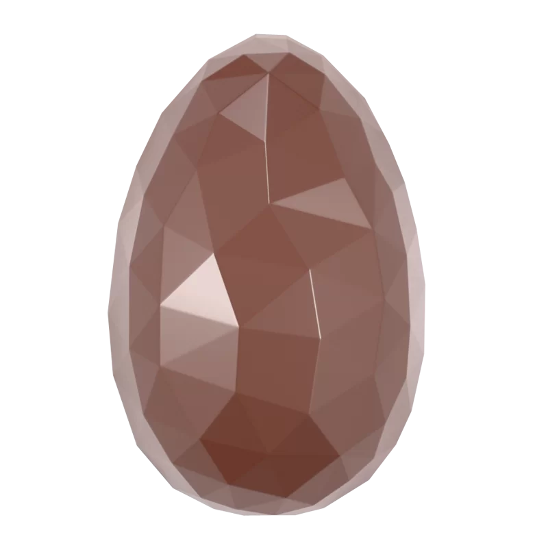 Thermoformed Polycarbonate Chocolate Mold - Diamond Egg - 2 Cavity -100 mm x 66 mm x h 66 mm - 80 gr