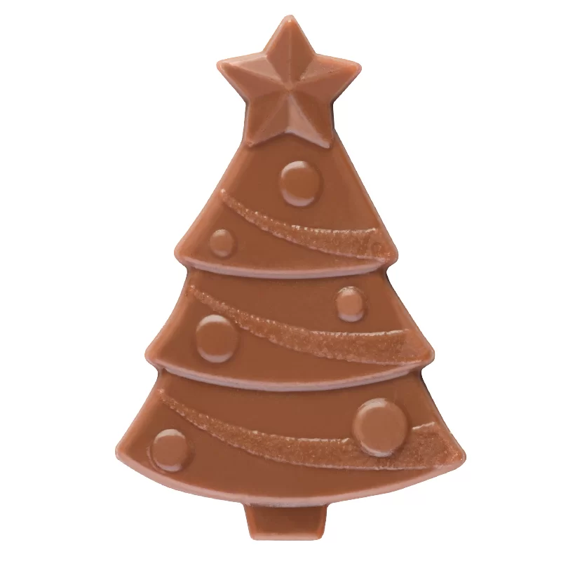 Thermoformed Polycarbonate Chocolate Tablet Mold - Christmas Tree - 21 cavity - 45 mm x 30 mm x h 3 mm - 2 gr