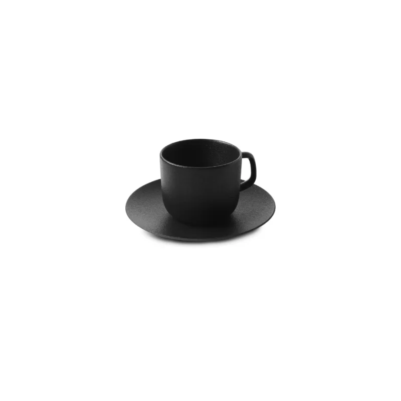 Revol Equinoxe Collection Espresso Cup And Saucer 8 cl - Cast iron style - Set of 6 pcs