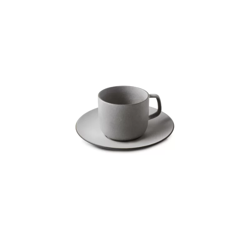 Revol Equinoxe Collection Espresso Cup And Saucer 8 cl - Pepper - Set of 6 pcs