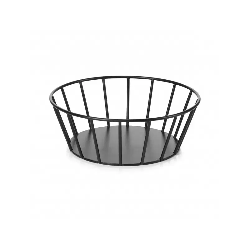 Revol Inspired. By Revol Collection Round Bread Basket 15 cm - Black metal - Set of 4 pcs