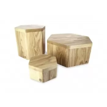 Revol Inspired. By Revol Collection Set Of 3 Display Risers - Ash wood -