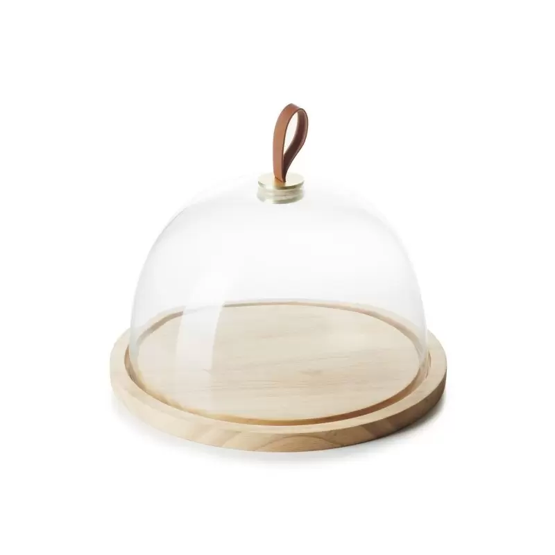 Revol Inspired. By Revol Collection Cloche.Large & Oak Base - Glass